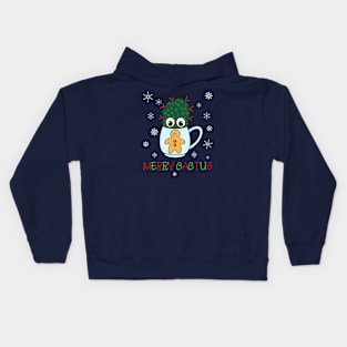 Merry Cactus - Small Cactus With Red Spikes In Christmas Mug Kids Hoodie